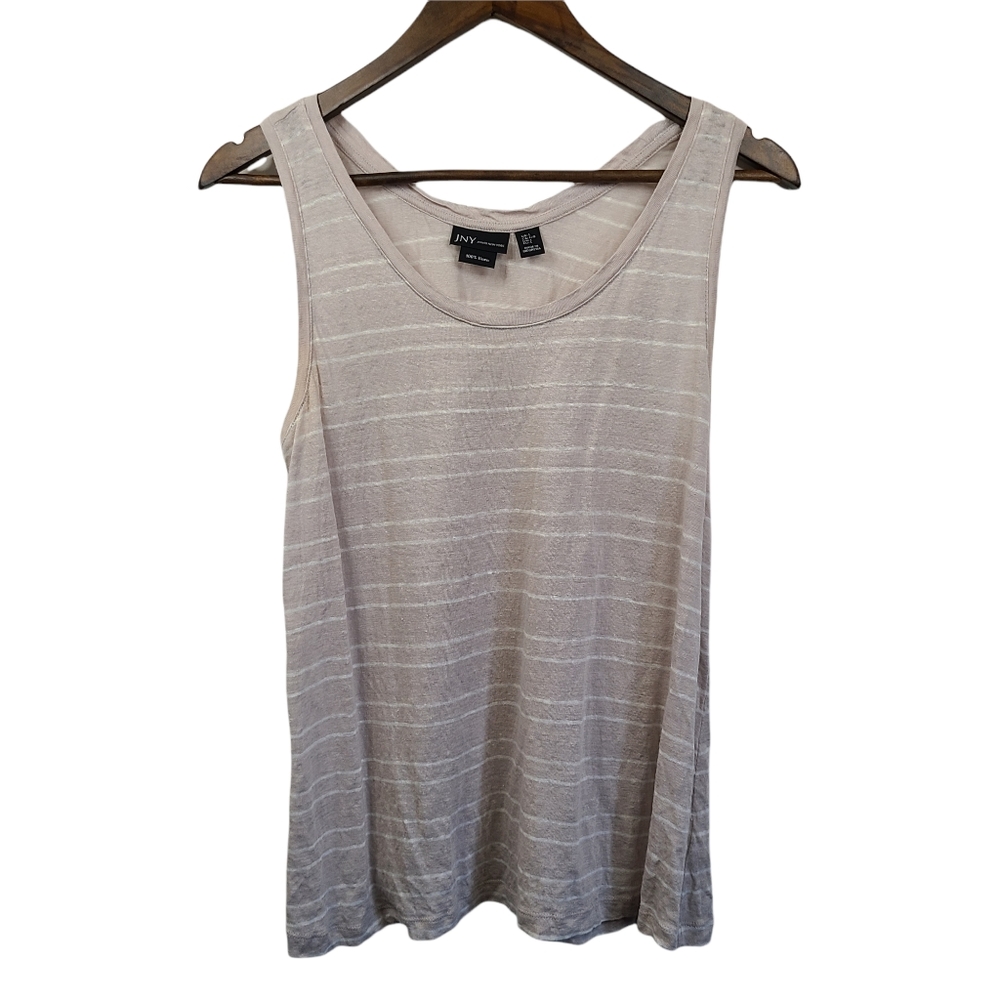 Jones New York Linen Striped Tank Large